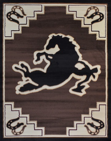 X-3 Area Rug PH-1746-Bronco Brown Black