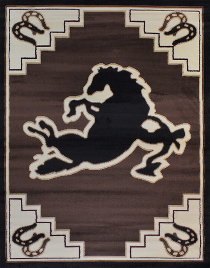 X-3 Area Rug PH-1746-Bronco Brown Black
