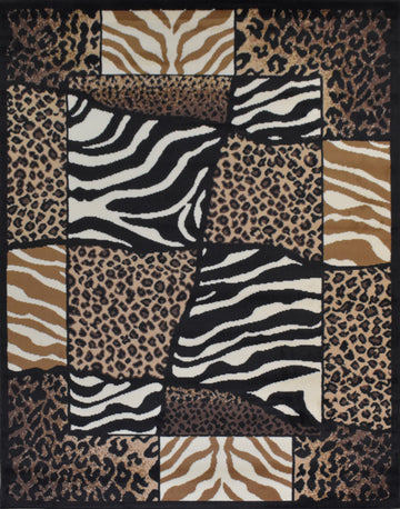 X-3 Area Rug SAF-H10008 Brown Black