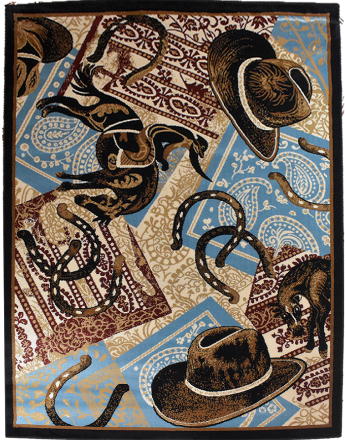 Great West Area Rug WRGLR-H10010 Rose Blue Beige