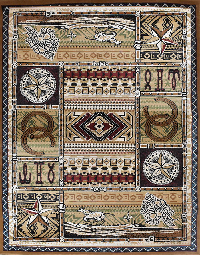 Great West Area Rug WRGLR-H5296 Beige Brown