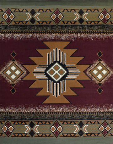 X-3 Area Rug SW-H5228 Red/Green