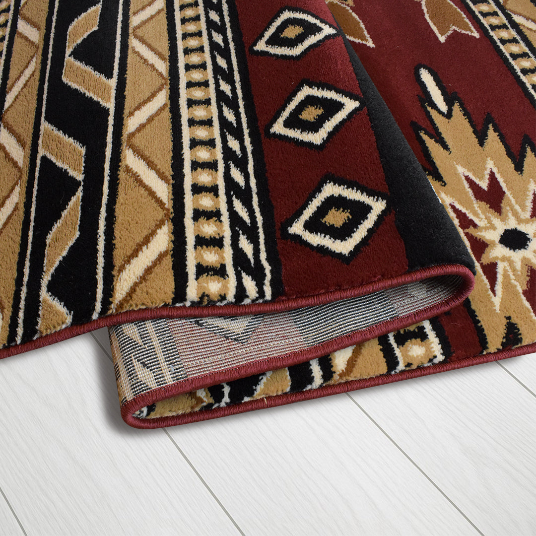 Great West Area Rug SW-H5285 Red Black