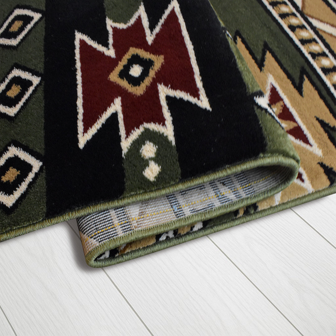 Great West Area Rug SW-H5285 Green Black