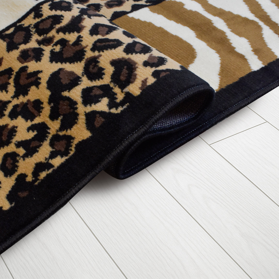 X-3 Area Rug SAF-H10008 Brown Black