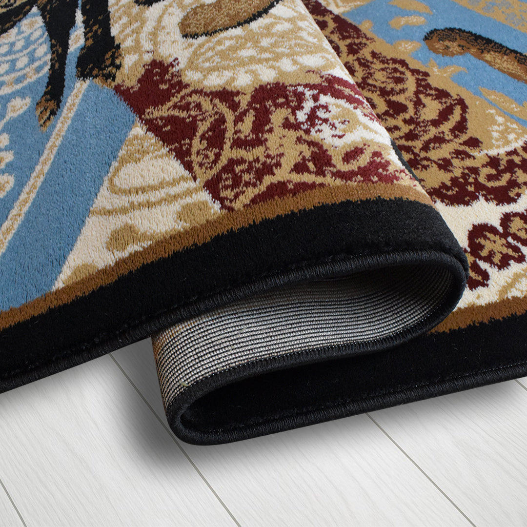 Great West Area Rug WRGLR-H10010 Rose Blue Beige