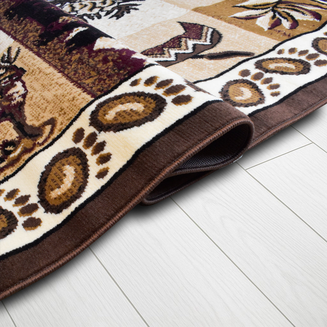 X-3 Area Rug SAF-H10009 Beige Brown