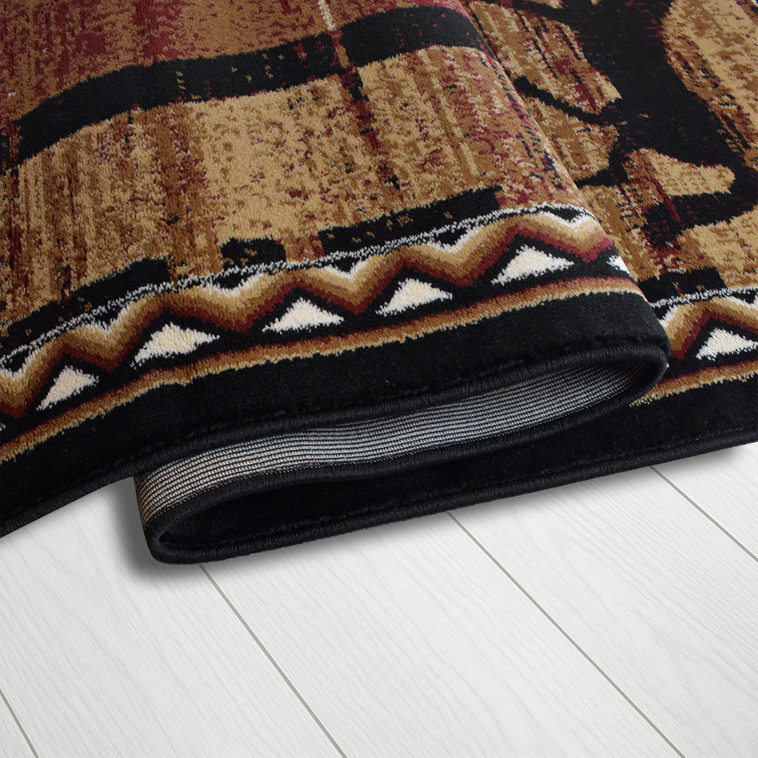 Great West Area Rug PH-H5278 Black Brown