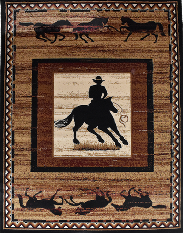 Great West Area Rug PH-H5278 Black Brown