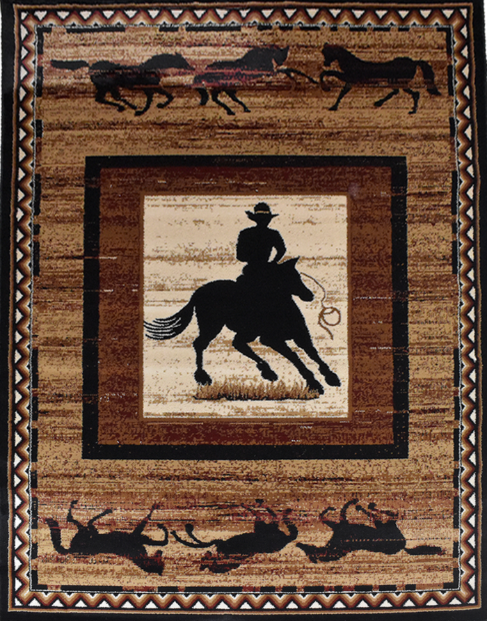 Great West Area Rug PH-H5278 Black Brown