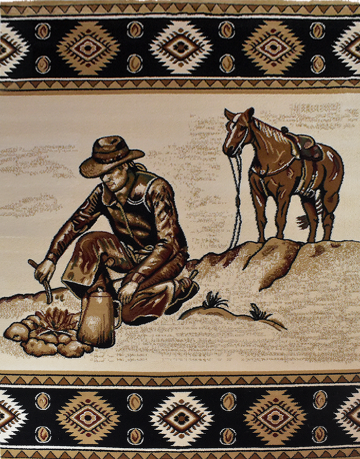 Great West Area Rug PH-10007 Beige Brown