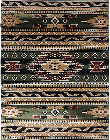 Great West Area Rug SW-H5285 Green Black