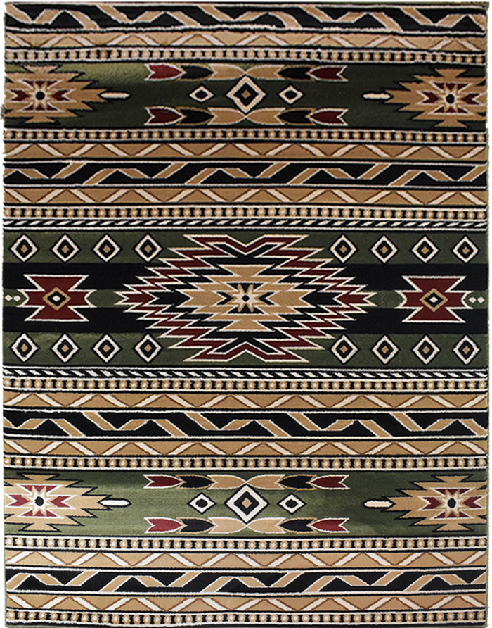Great West Area Rug SW-H5285 Green Black
