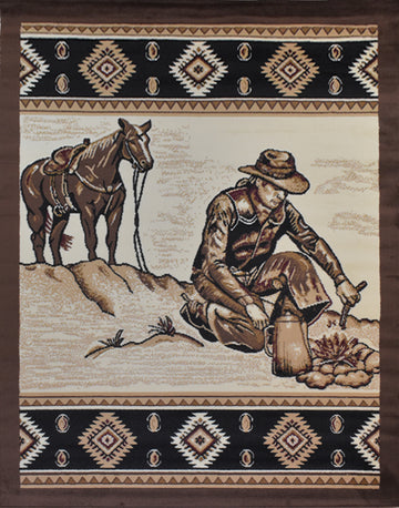 X-3 Area Rug PH-10007 Beige Brown
