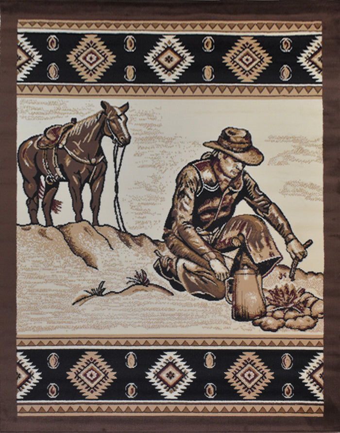 X-3 Area Rug PH-10007 Beige Brown