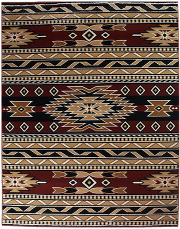 Great West Area Rug SW-H5285 Red Black