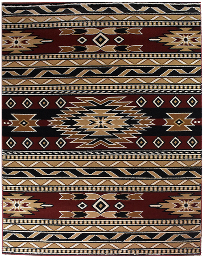 Great West Area Rug SW-H5285 Red Black