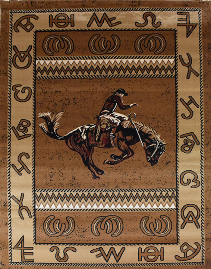 Great West Area Rug PH-10006 Brown